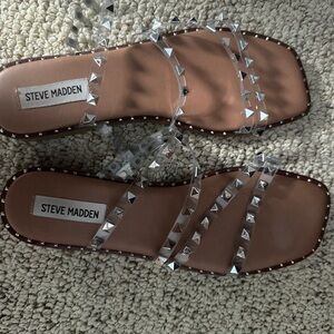 Steve Madden Clear Studded Sandals